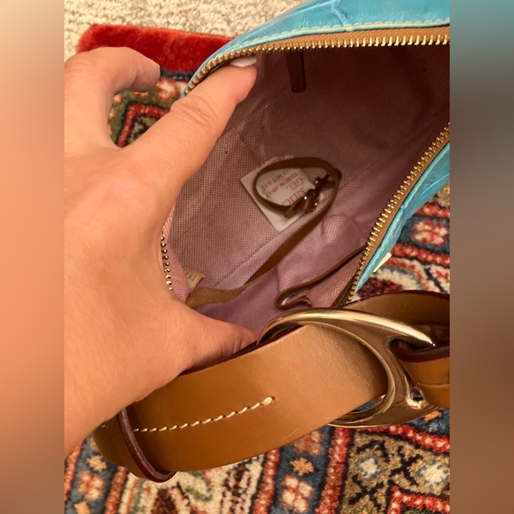 Dooney & Bourke Blue Croc-Embossed Shoulder Bag - Picture 7 of 7